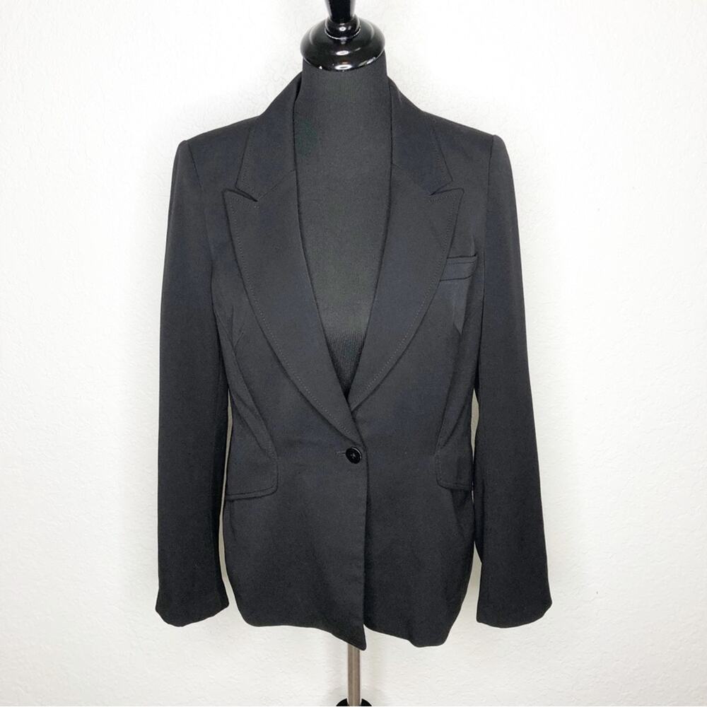 WHBM black single button front blazer size 10